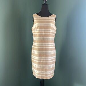Banana Republic tan and white dress
